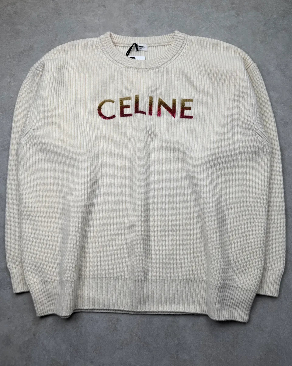 Celine Creamy Beige Wool Sweater PGNbTsS 3