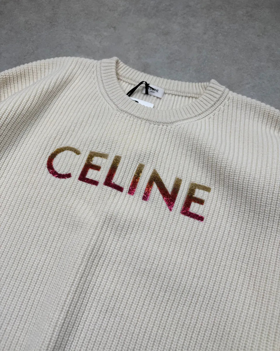 Celine Creamy Beige Wool Sweater PGNbTsS 4