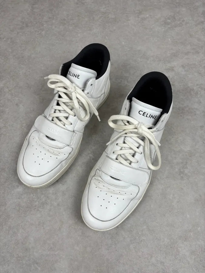 Celine CT-02 White Mid Leather Sneakers eNMaWbj 2