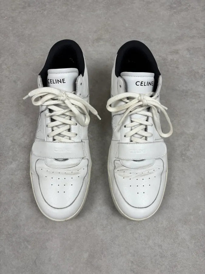 Celine CT-02 White Mid Leather Sneakers eNMaWbj 1