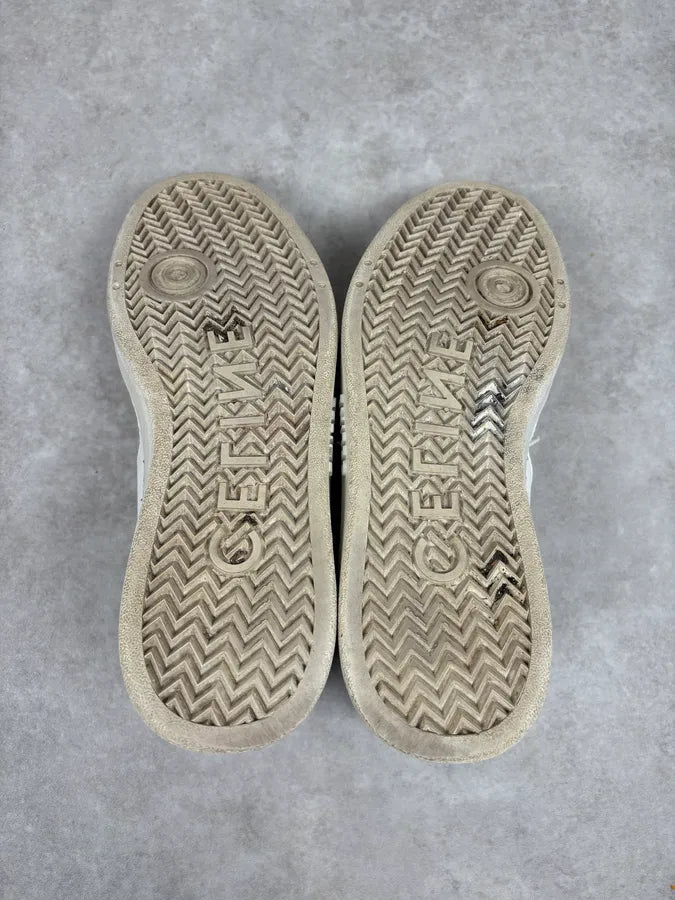 Celine CT-02 White Mid Leather Sneakers eNMaWbj 7