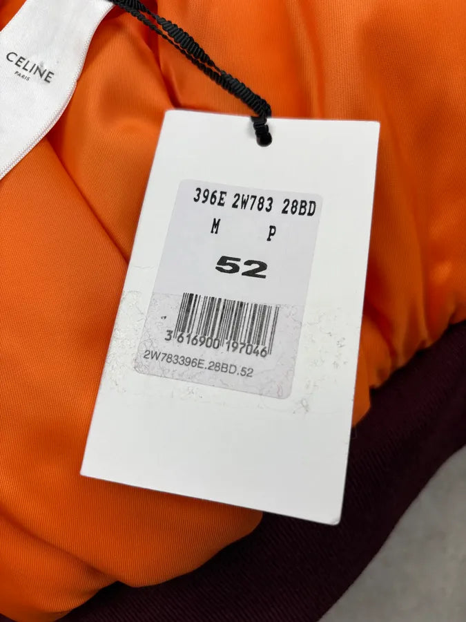 Celine Embroidered Bordeaux Nylon Bomber Jacket lbKmwdV 10