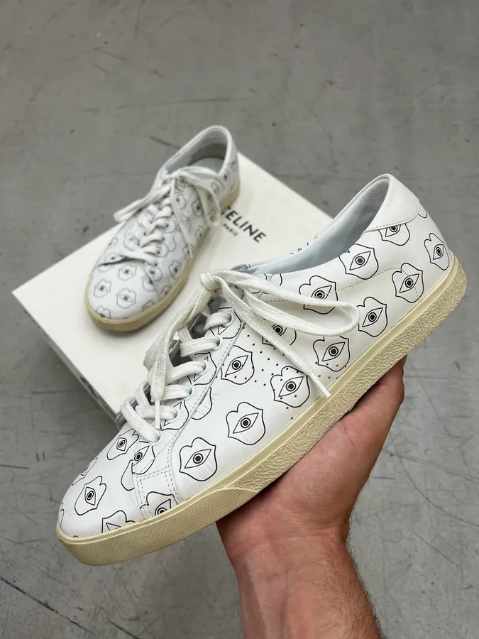 Celine Eye Lips White Low-Top Sneakers eXlbNBu 0