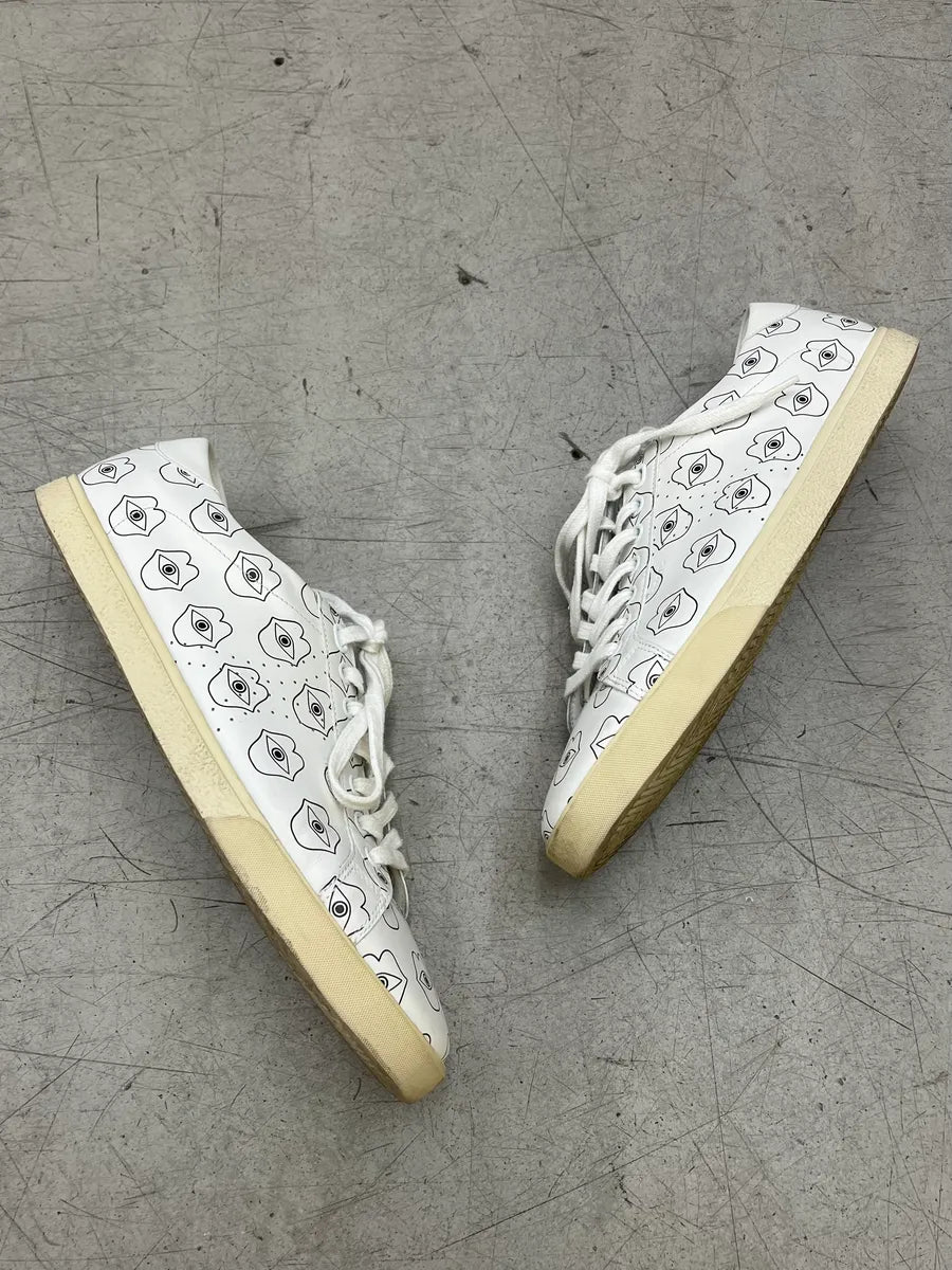 Celine Eye Lips White Low-Top Sneakers eXlbNBu 1