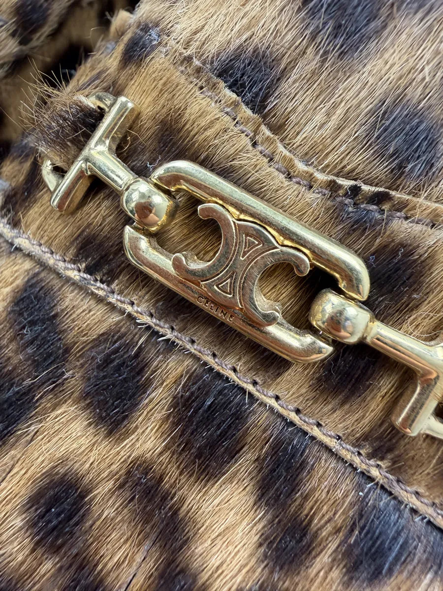 Celine Luco Leopard Brown Leather Loafers OHSGYQB 11