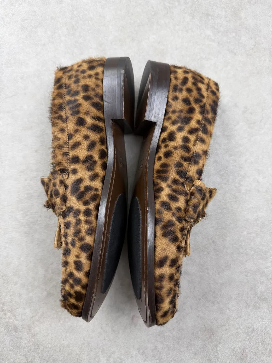 Celine Luco Leopard Brown Leather Loafers OHSGYQB 6