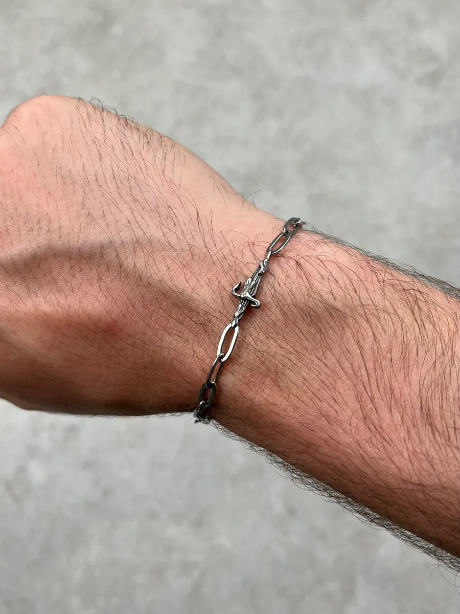 Cesare Paciotti 925 Silver Metal Dagger Chain Bracelet liOyaPq 0