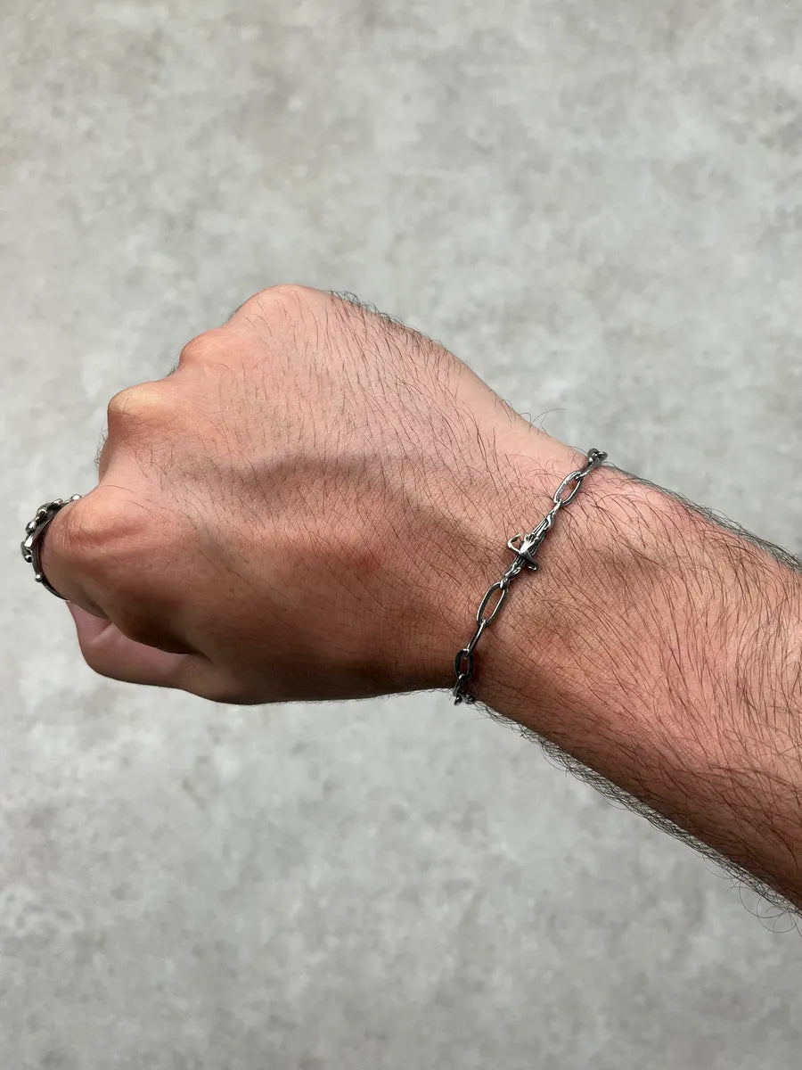 Cesare Paciotti 925 Silver Metal Dagger Chain Bracelet liOyaPq 1