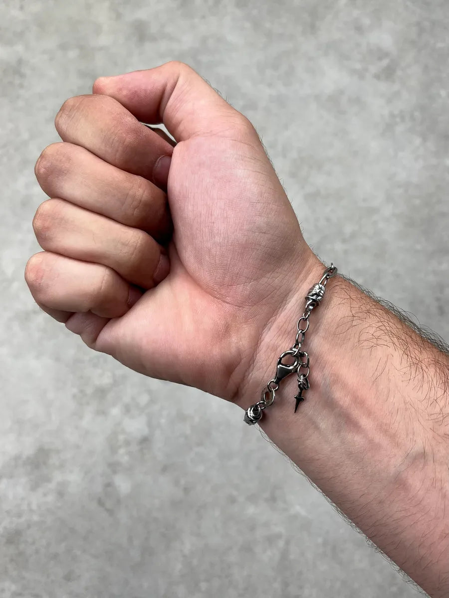 Cesare Paciotti 925 Silver Metal Dagger Chain Bracelet liOyaPq 2