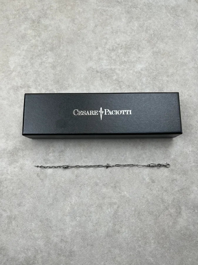 Cesare Paciotti 925 Silver Metal Dagger Chain Bracelet liOyaPq 3