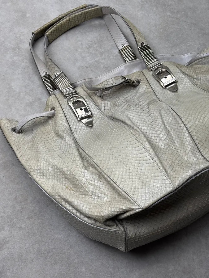 Cesare Paciotti Beige Python Leather Handle Bag qkSMSiS 4