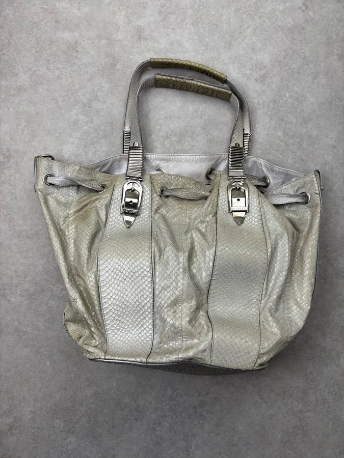 Cesare Paciotti Beige Python Leather Handle Bag qkSMSiS 6