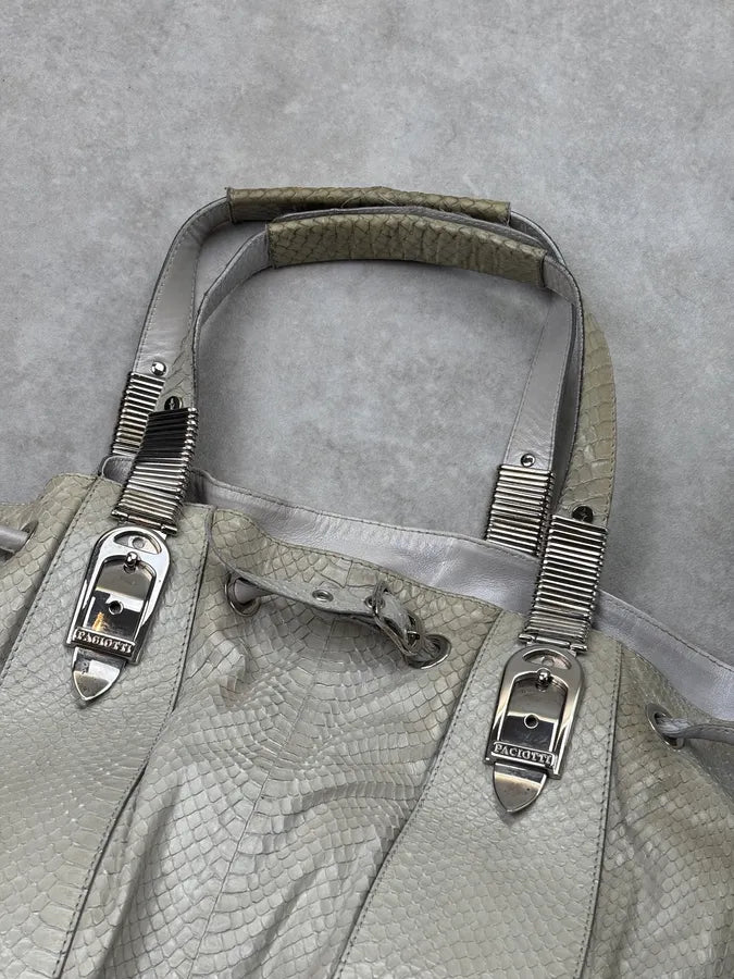 Cesare Paciotti Beige Python Leather Handle Bag qkSMSiS 5