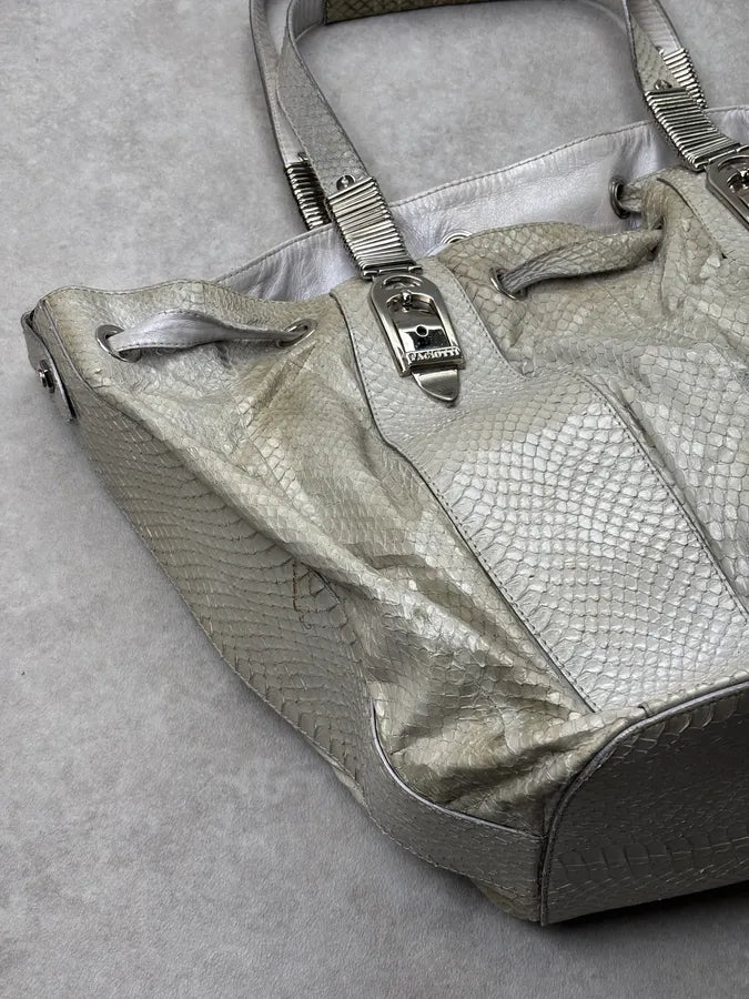 Cesare Paciotti Beige Python Leather Handle Bag qkSMSiS 8