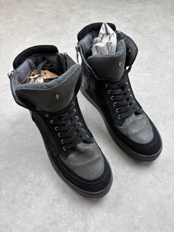 Cesare Paciotti Black & Grey High Sneakers TNIoYjc 3
