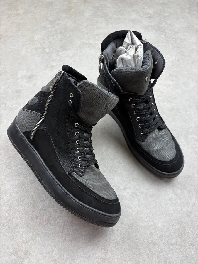 Cesare Paciotti Black & Grey High Sneakers TNIoYjc 4