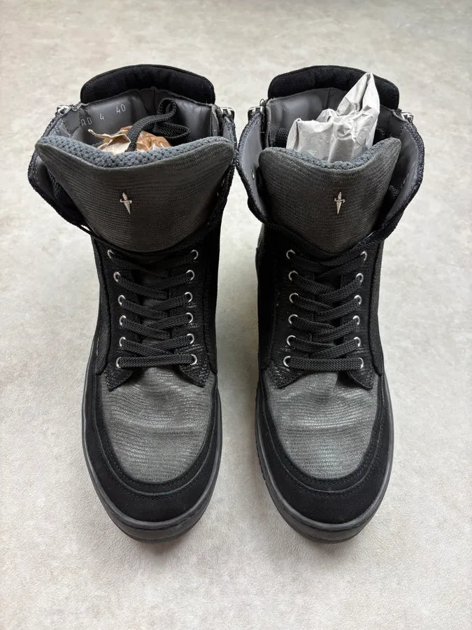 Cesare Paciotti Black & Grey High Sneakers TNIoYjc 1