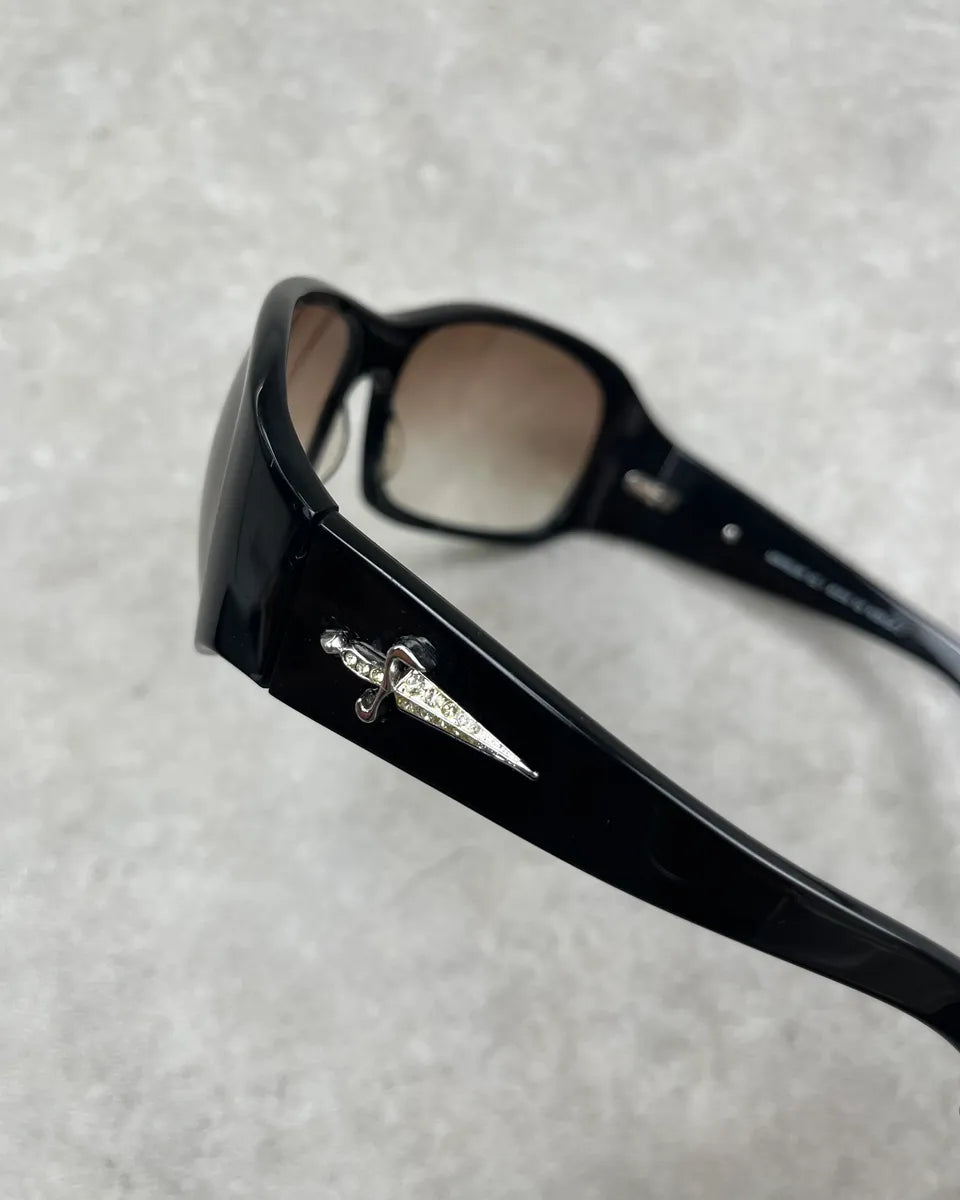 Cesare Paciotti Black Acetate Dagger Logo Sunglasses IdTdSkI 6
