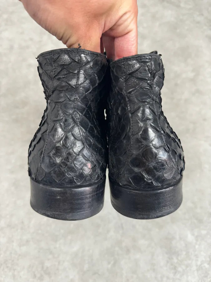 Cesare Paciotti Black Anaconda Leather Lace-Up Shoes CqaWSOF 5