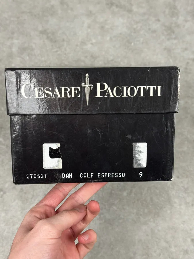 Cesare Paciotti Black Avant-Garde Rock Leather Italian Boots HJSpqaO 11