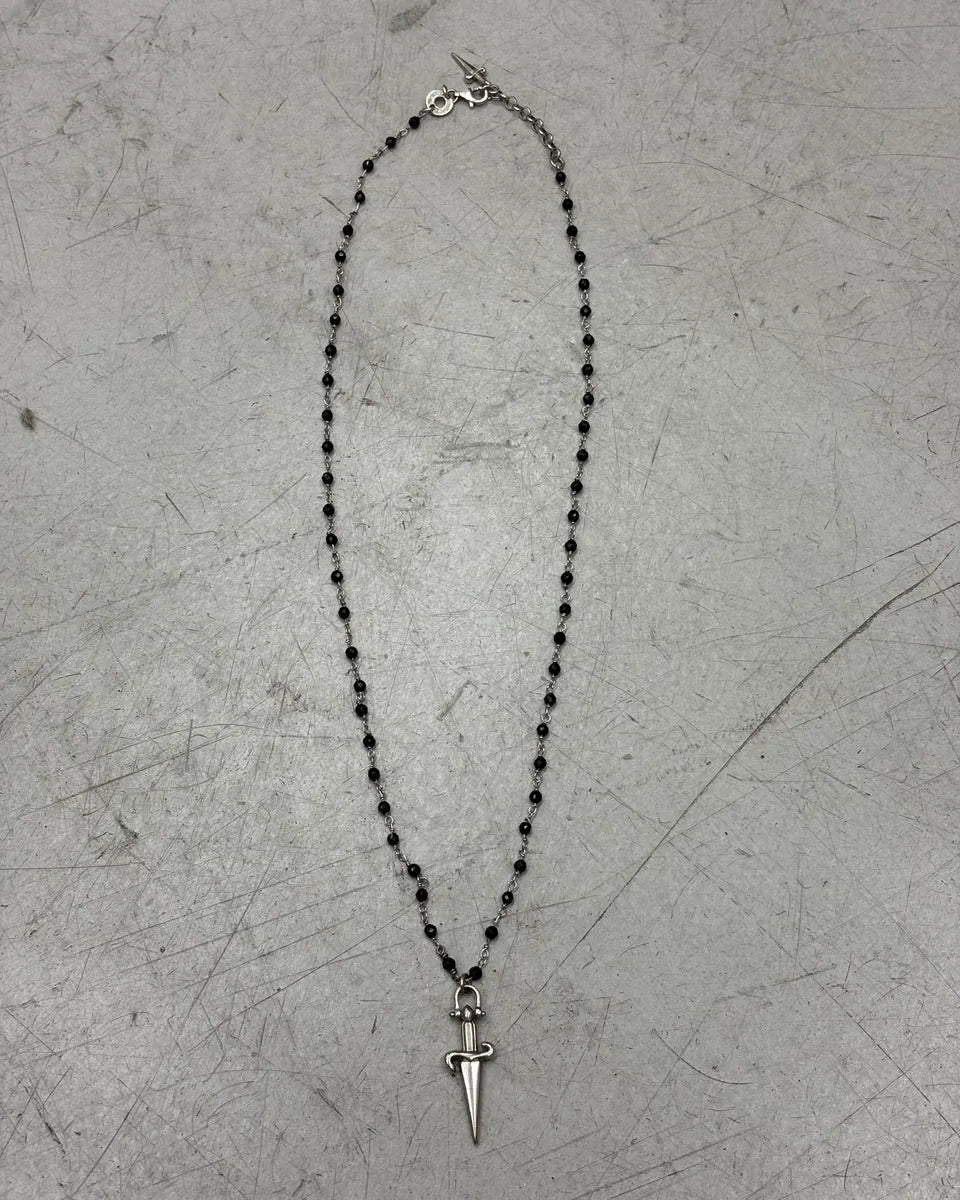 Cesare Paciotti Black Beaded Dagger Necklace PcpWeuU 0