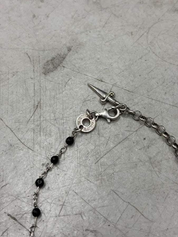 Cesare Paciotti Black Beaded Dagger Necklace PcpWeuU 4