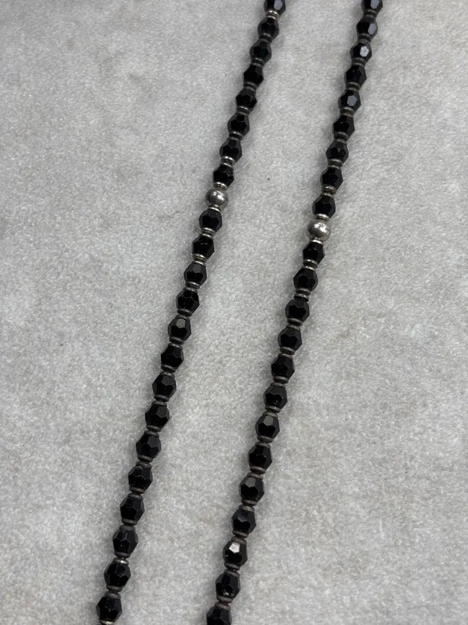 Cesare Paciotti Black Beaded Spike Dagger Necklace MIvsRIQ 3