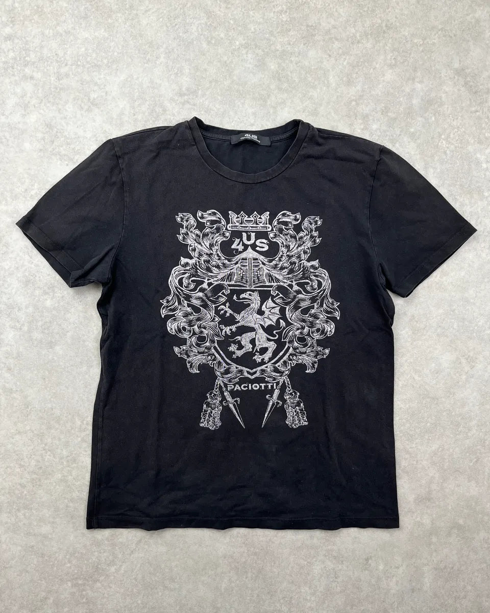 Cesare Paciotti Black Royal Lion Dagger T-Shirt puosizO 2