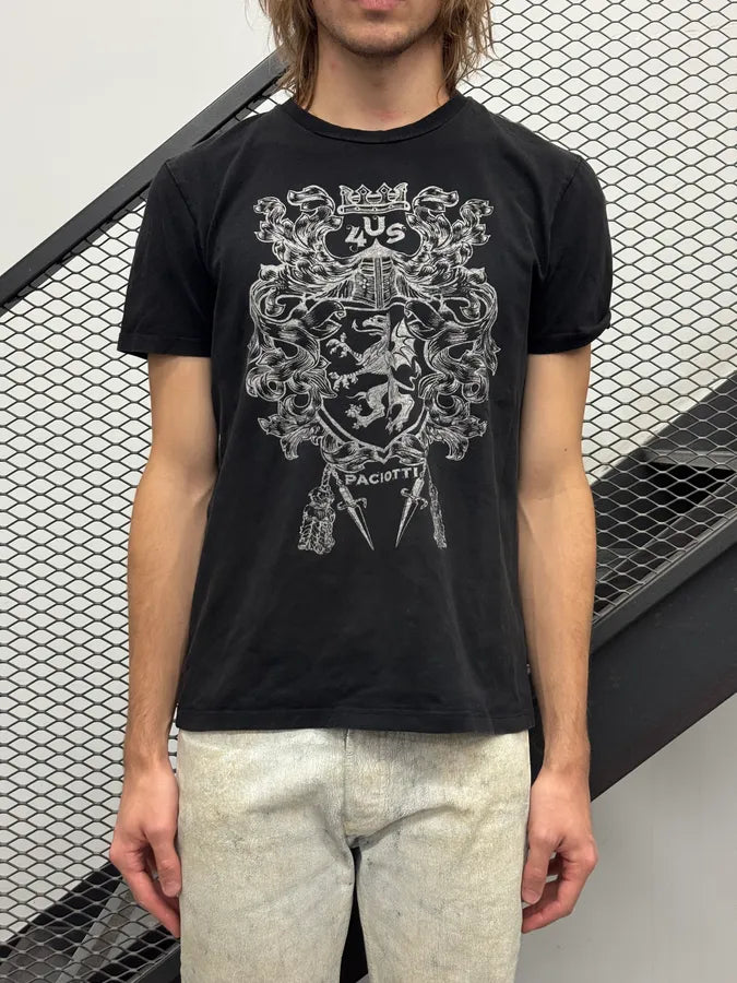 Cesare Paciotti Black Royal Lion Dagger T-Shirt puosizO 0
