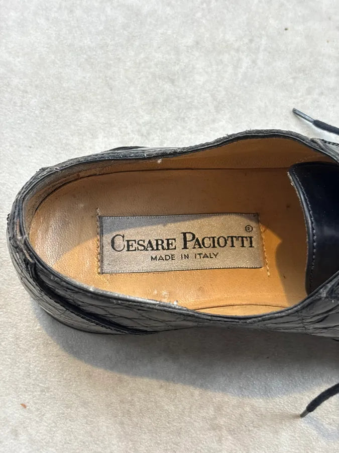 Cesare Paciotti Black Crocodile Leather Oxford Shoes rVTlXHi 7