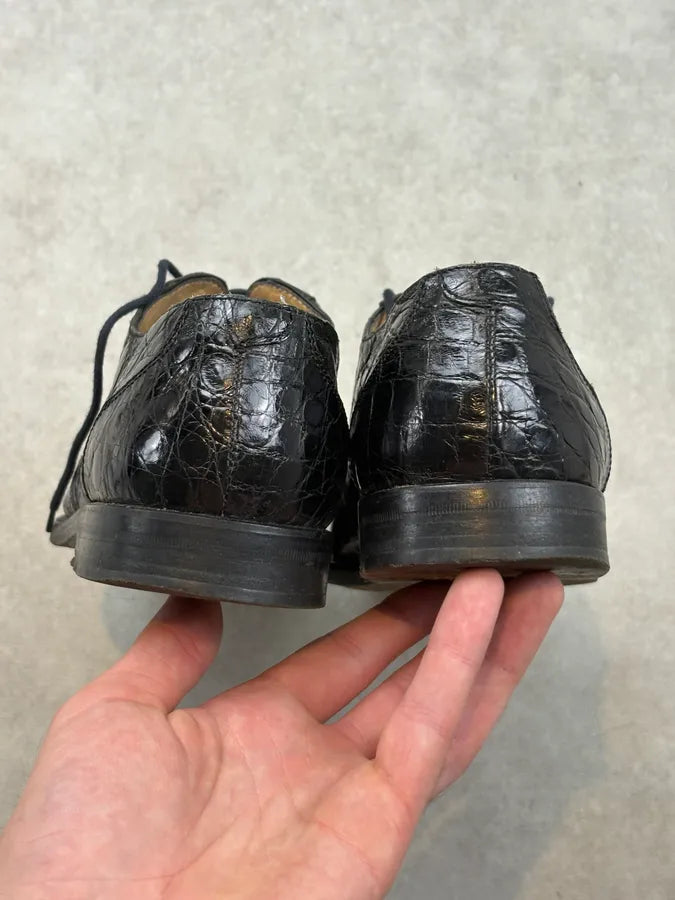 Cesare Paciotti Black Crocodile Leather Oxford Shoes rVTlXHi 5