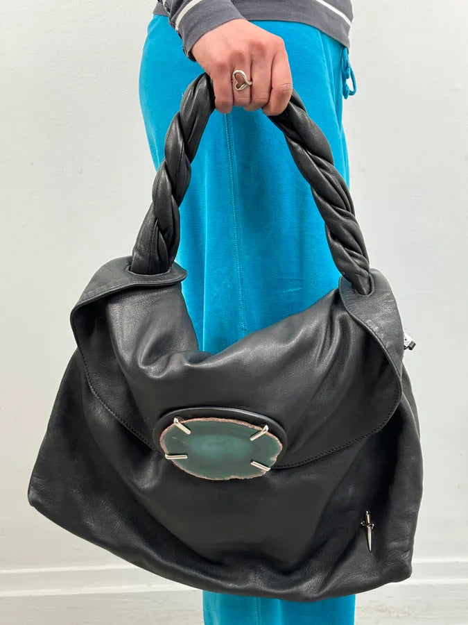 Cesare Paciotti Black Handle Leather Signature Bag efeJfxR 2