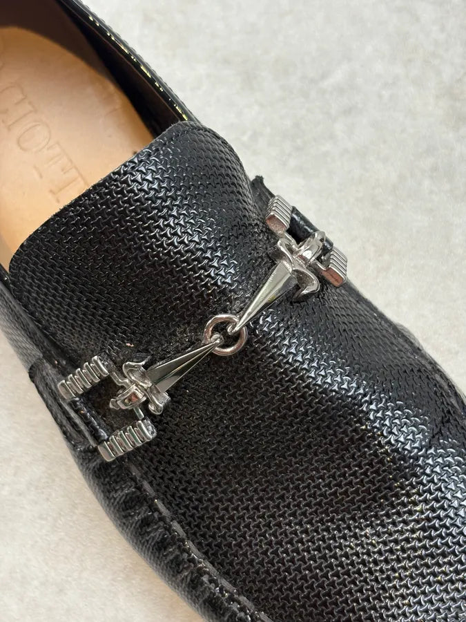 Cesare Paciotti Black Karung Leather Dagger Loafer Shoes AKsqdIw 5