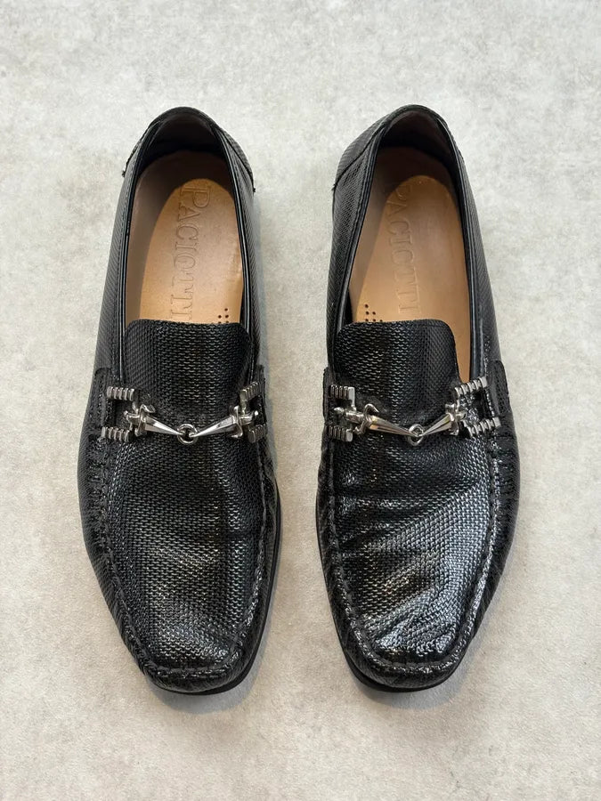 Cesare Paciotti Black Karung Leather Dagger Loafer Shoes AKsqdIw 1