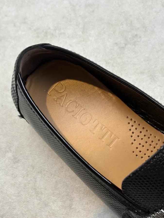 Cesare Paciotti Black Karung Leather Dagger Loafer Shoes AKsqdIw 8