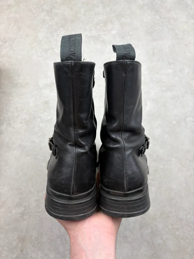 Cesare Paciotti Black Leather Buckle Ankle Boots lKnymAm 7
