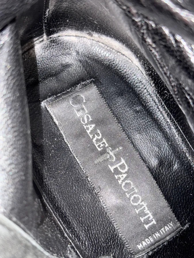 Cesare Paciotti Black Leather Buckle Ankle Boots lKnymAm 10