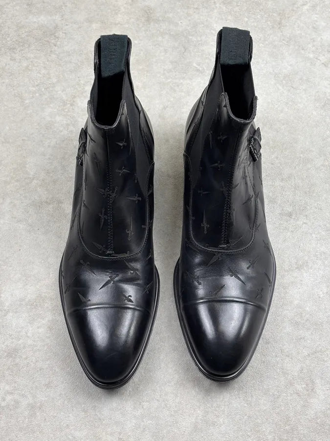 Cesare Paciotti Black Leather Dagger Chelsea Boots CFLylBT 5