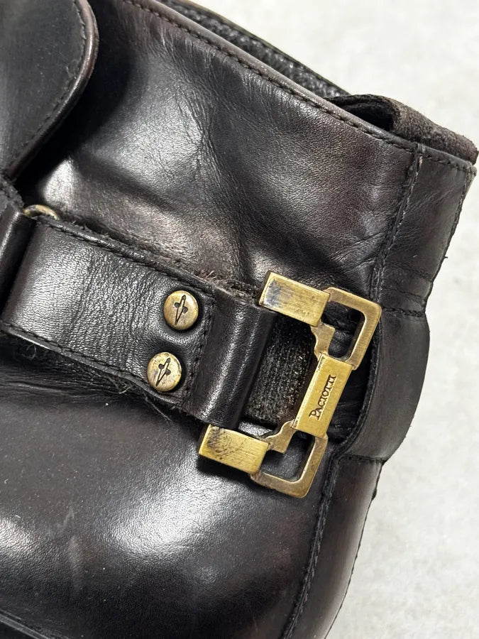 Cesare Paciotti Dark Brown Leather Blake-Stitched Chelsea Boots  rHlhASl 4