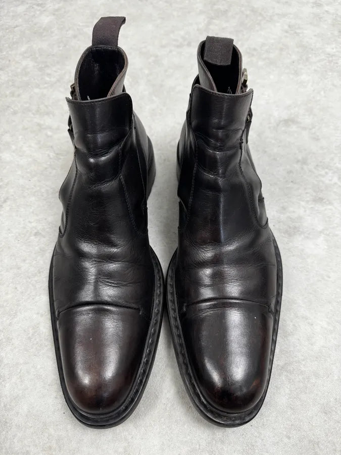 Cesare Paciotti Dark Brown Leather Blake-Stitched Chelsea Boots  rHlhASl 1