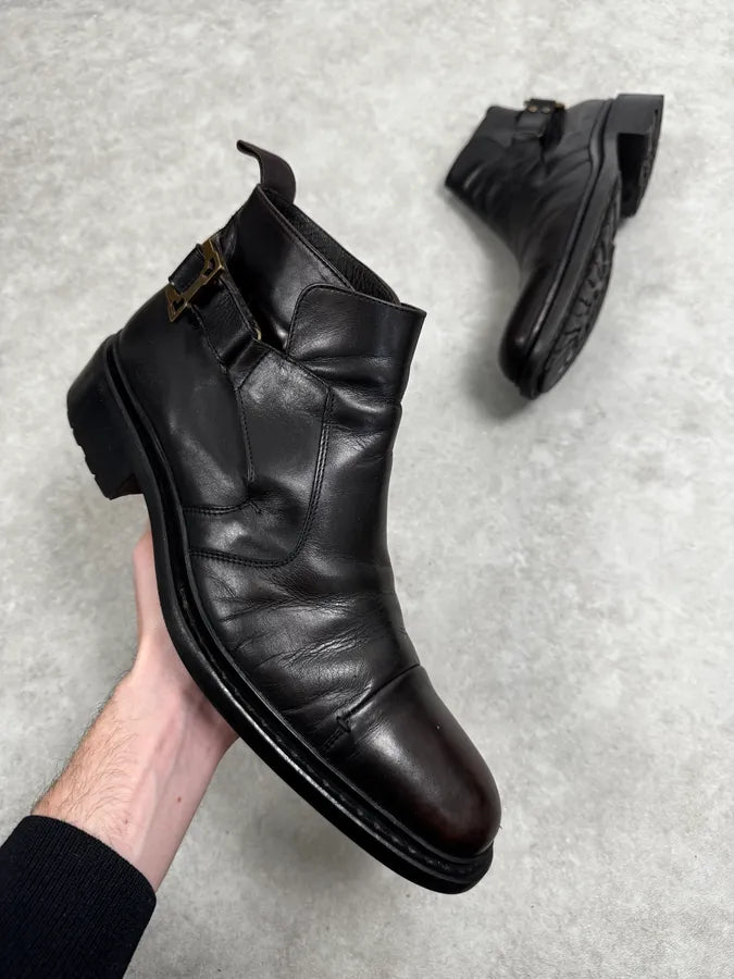 Cesare Paciotti Dark Brown Leather Blake-Stitched Chelsea Boots  rHlhASl 0