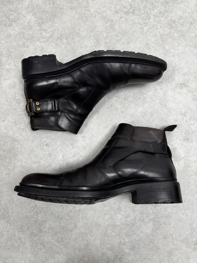 Cesare Paciotti Dark Brown Leather Blake-Stitched Chelsea Boots  rHlhASl 3