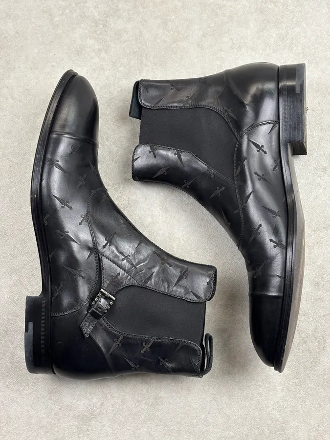 Cesare Paciotti Black Leather Dagger Chelsea Boots CFLylBT 9