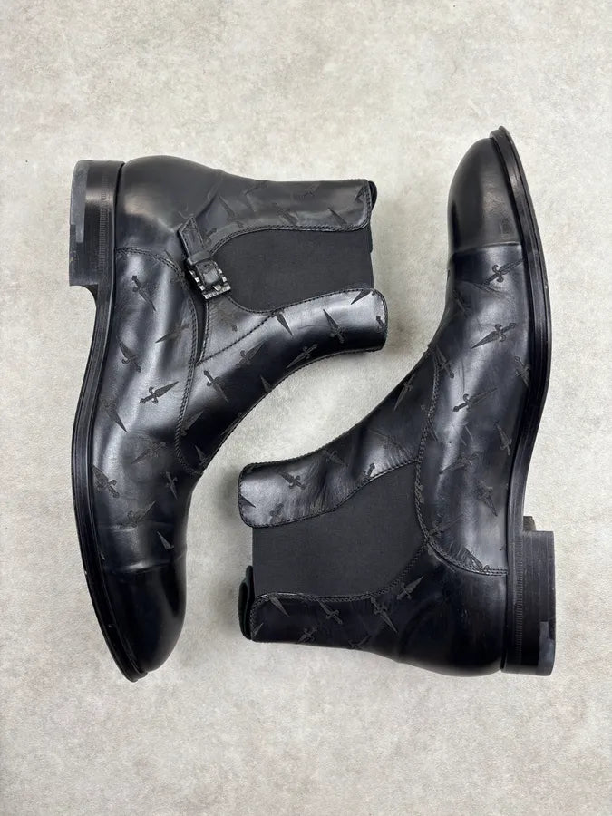 Cesare Paciotti Black Leather Dagger Chelsea Boots CFLylBT 6