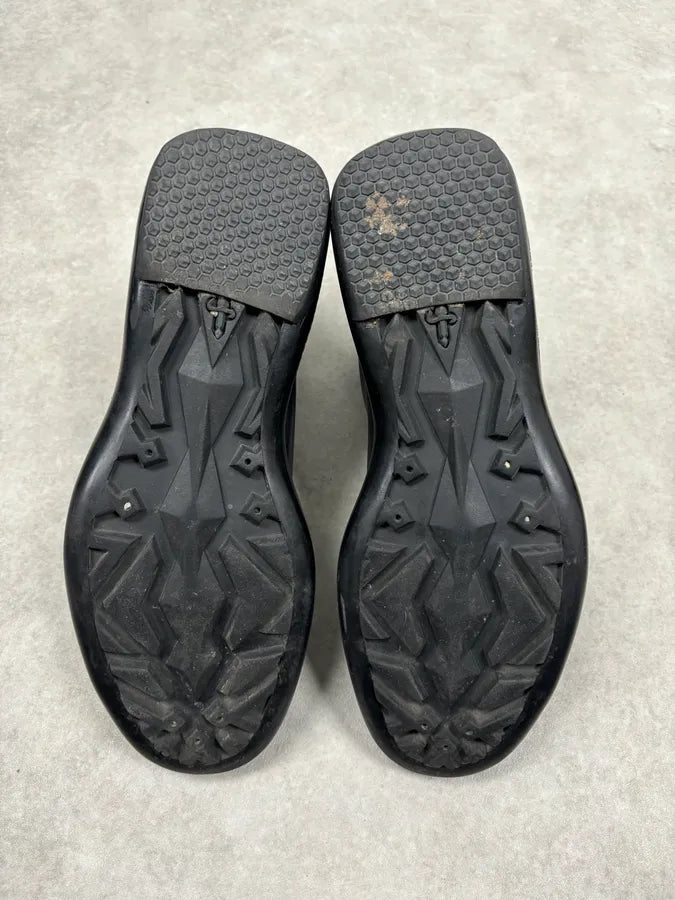 Cesare Paciotti Black Leather Chelsea Metal Buckle Boots AgnCQts 7