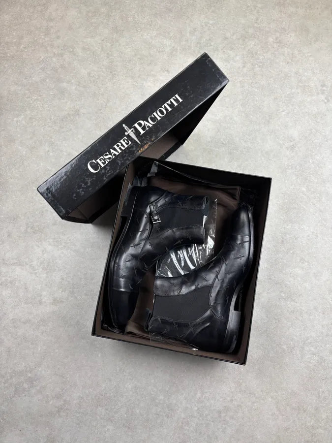 Cesare Paciotti Black Leather Dagger Chelsea Boots CFLylBT 1