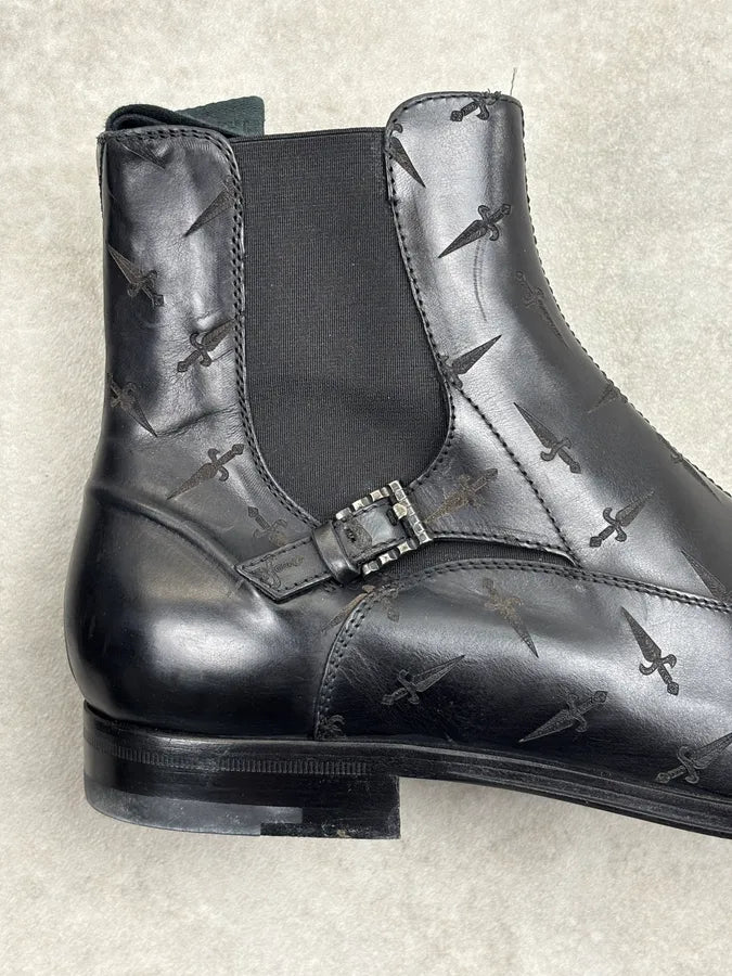 Cesare Paciotti Black Leather Dagger Chelsea Boots CFLylBT 12