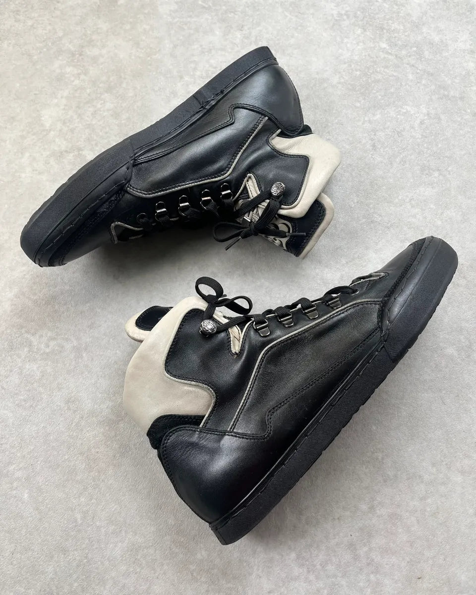 Cesare Paciotti Black Leather Embroidered High Sneakers FZYvWIr 3
