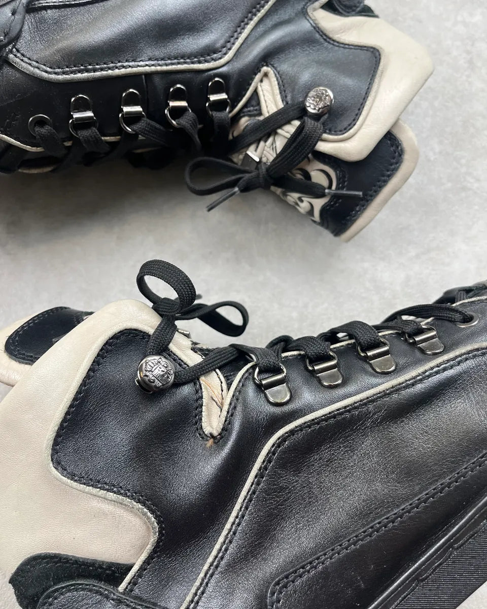 Cesare Paciotti Black Leather Embroidered High Sneakers FZYvWIr 4
