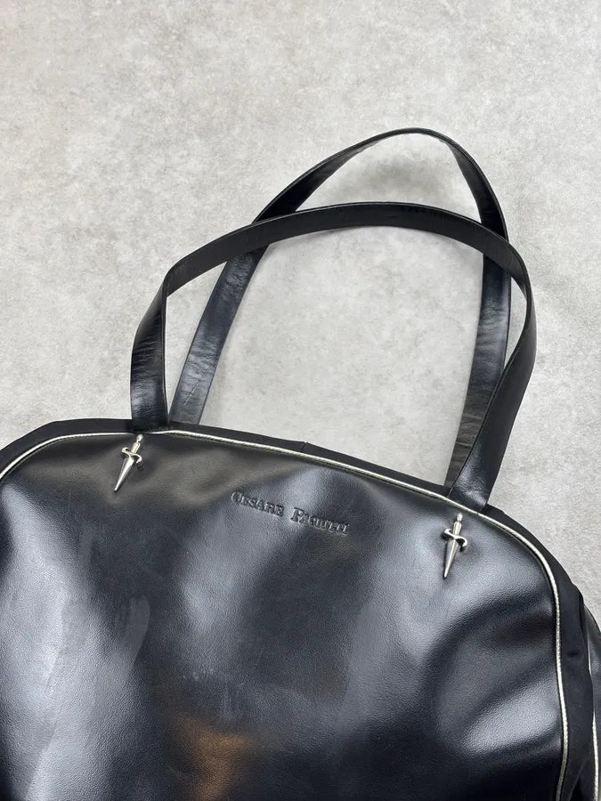 Cesare Paciotti Black Dagger Leather Handle Bag xUgxYKw 4